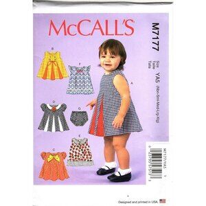 McCall's M7177 Infant Girls NB to XL Dresses and Panties Uncut Sewing Pattern Ne